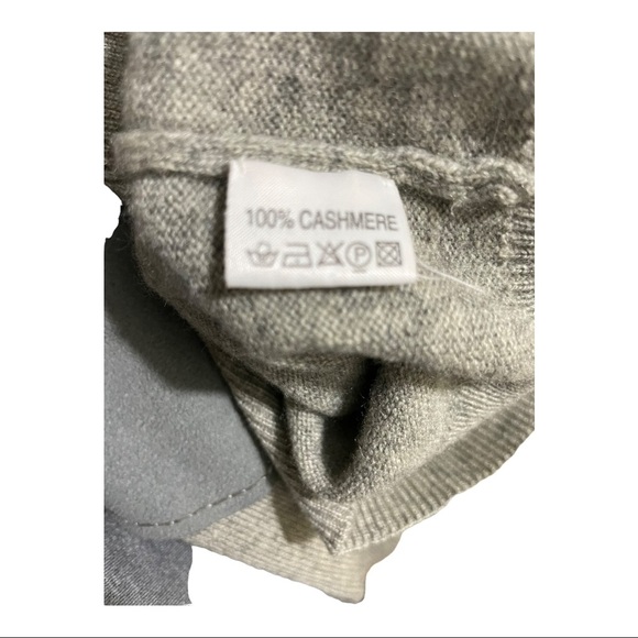 Duncan cameron of hawick cashmere Mens elbow patch vneck sweater grey medium - Picture 10 of 10